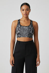 LEM Black Snakeprint Sports bra - Modestly Vogue 