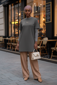 Grey Hijabi Energy™ T-shirt dress
