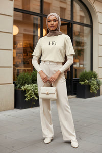 Cream Hijabi Energy™ T-shirt dress