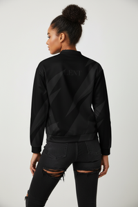 LEM | Presence Black Current Printed Bomber - Modestly Vogue 