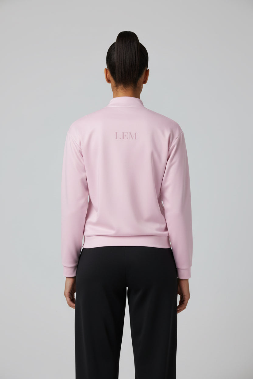 LEM Presence Pink Lace Bomber Jacket