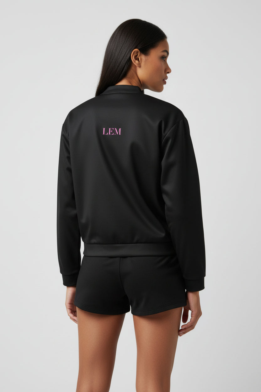 LEM Black Core Edit Back Logo Bomber Jacket