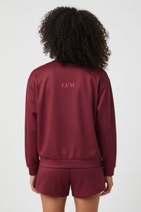 LEM Burgundy Core Edit Back Logo Bomber Jacket