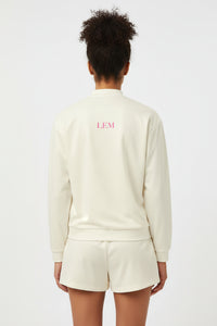 LEM Cream Core Edit Back Logo Bomber Jacket