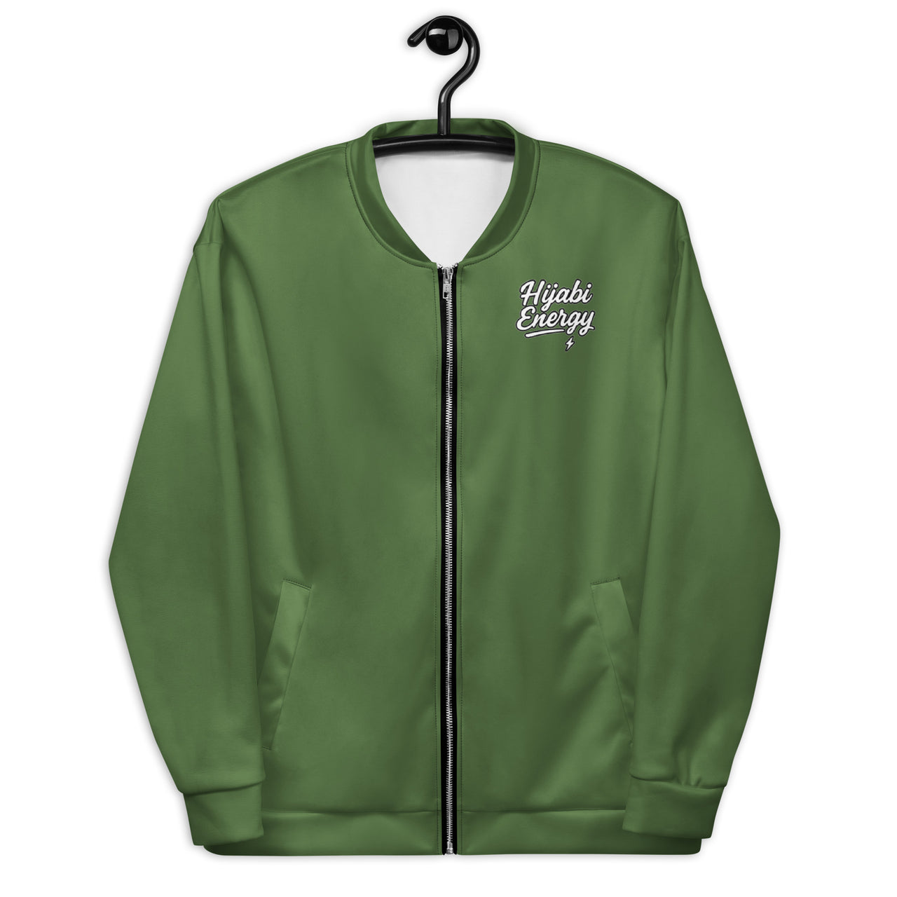 Olive Hijabi Energy™ Bomber Jacket - Modestly Vogue 