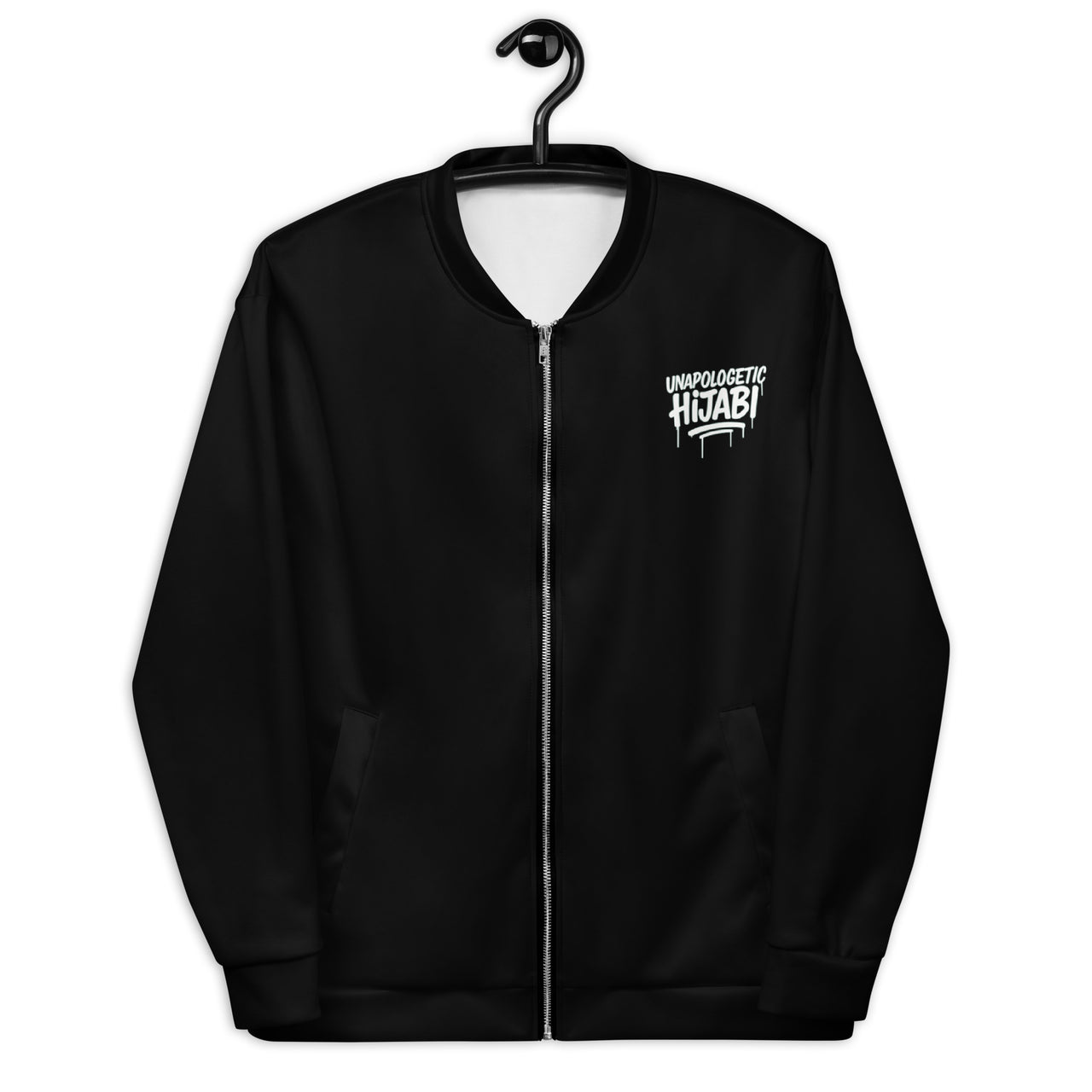 Black Unapologetic Hijabi™ Bomber Jacket - Modestly Vogue 