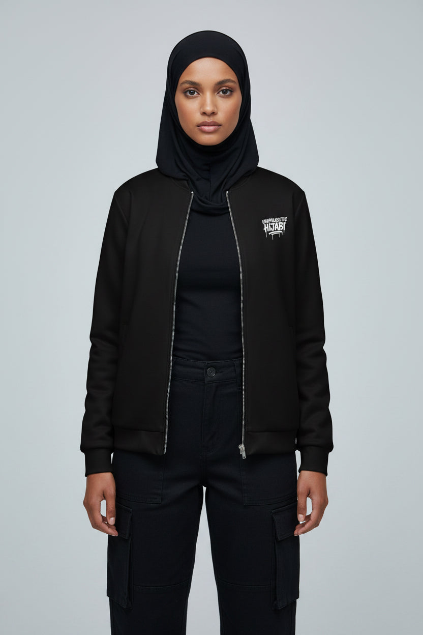 Black Unapologetic Hijabi™ Bomber Jacket