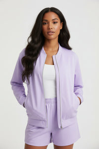 LEM Violet Veil Presence Bomber Jacket - Modestly Vogue 