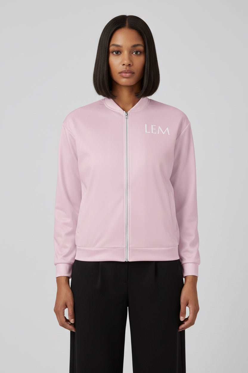 LEM Pink Lace Bomber Jacket