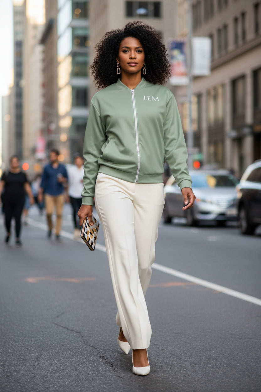 LEM Sage Bomber Jacket - Modestly Vogue 
