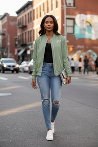 LEM Sage Bomber Jacket - Modestly Vogue 