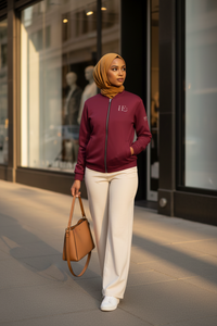 Bordeaux Hijabi Energy™ Bomber Jacket