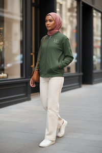 Olive Hijabi Energy™ Bomber Jacket