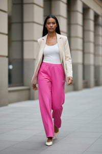 LEM Candy Pink Wide Leg Pants - Modestly Vogue 