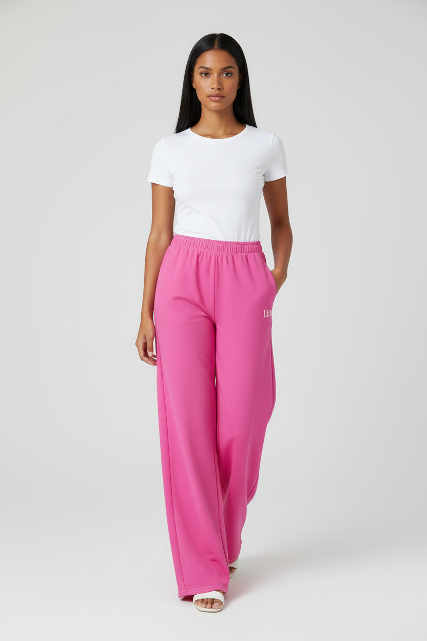 LEM Candy Pink Wide Leg Pants - Modestly Vogue 