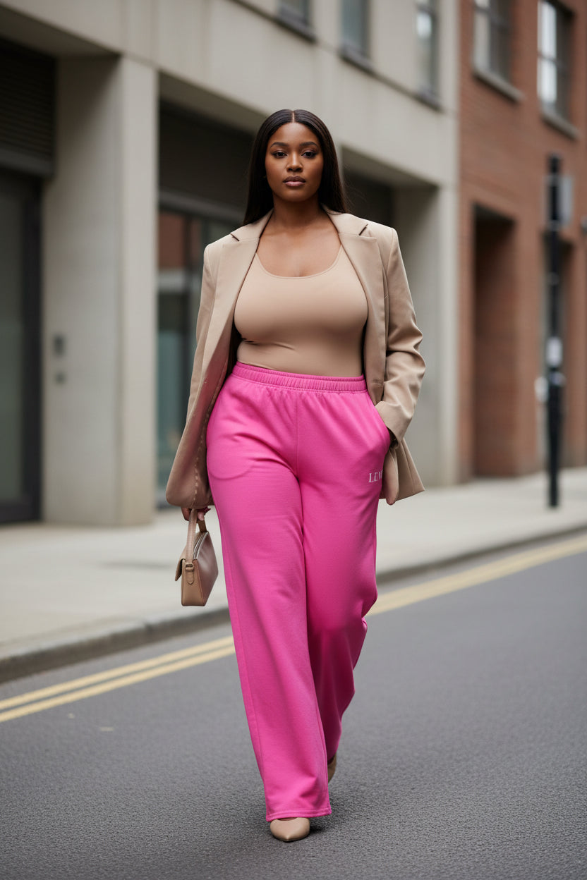 LEM Candy Pink Wide Leg Pants - Modestly Vogue 