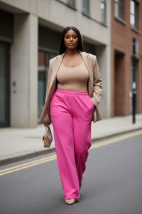 LEM Candy Pink Wide Leg Pants - Modestly Vogue 