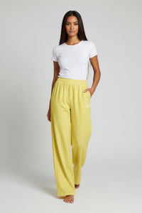 LEM Butter Yellow Wide Leg Pants - Modestly Vogue 