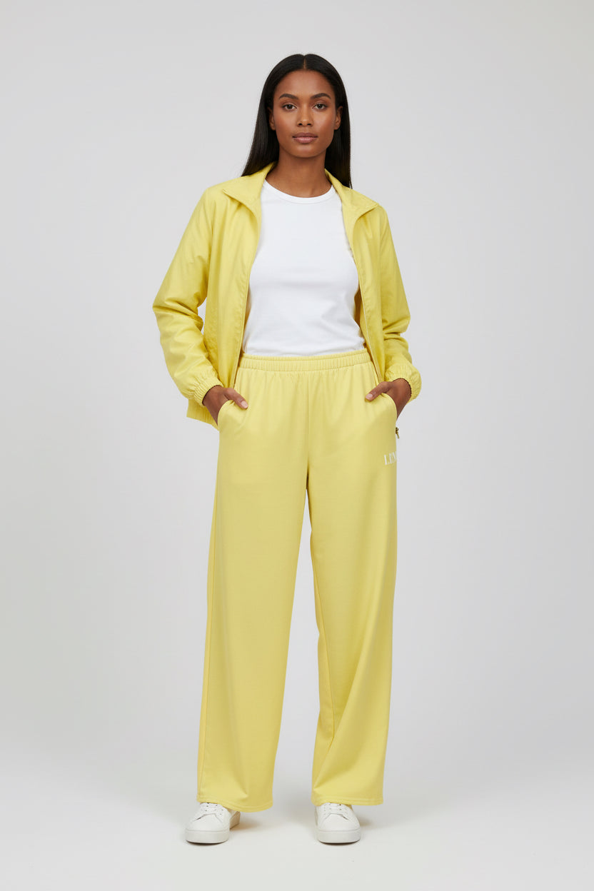LEM Butter Yellow Wide Leg Pants - Modestly Vogue 