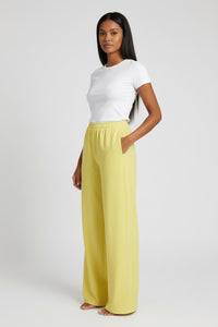 LEM Butter Yellow Wide Leg Pants - Modestly Vogue 