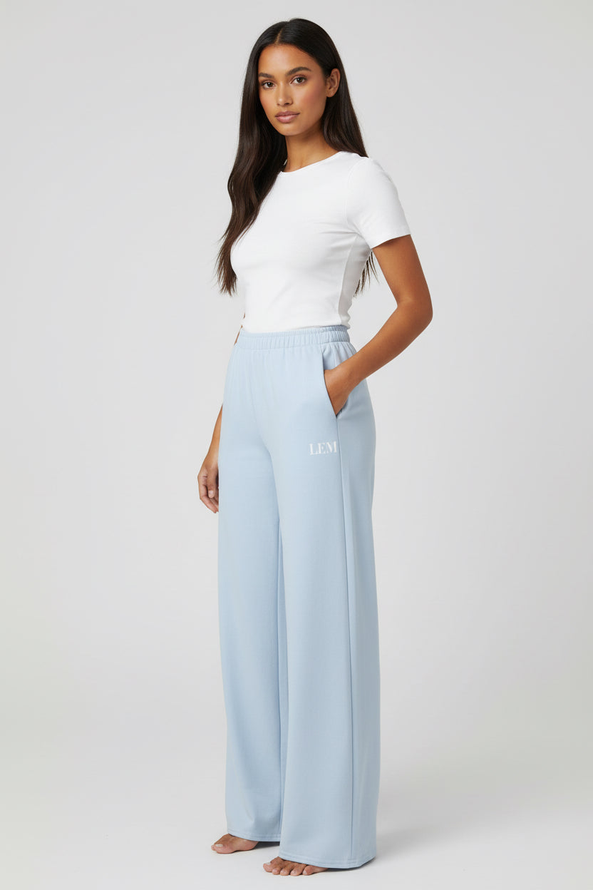 LEM Blue Mist Wide Leg Pants - Modestly Vogue 