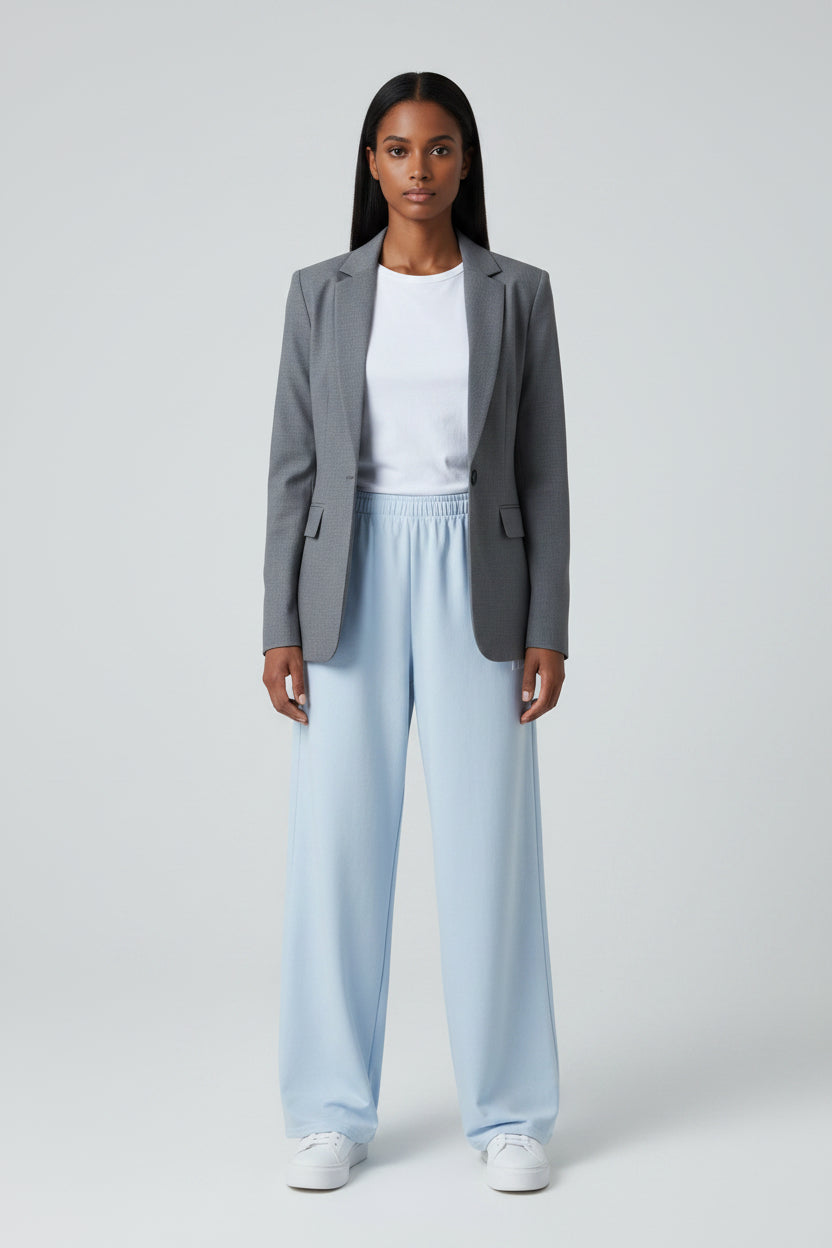 LEM Blue Mist Wide Leg Pants - Modestly Vogue 