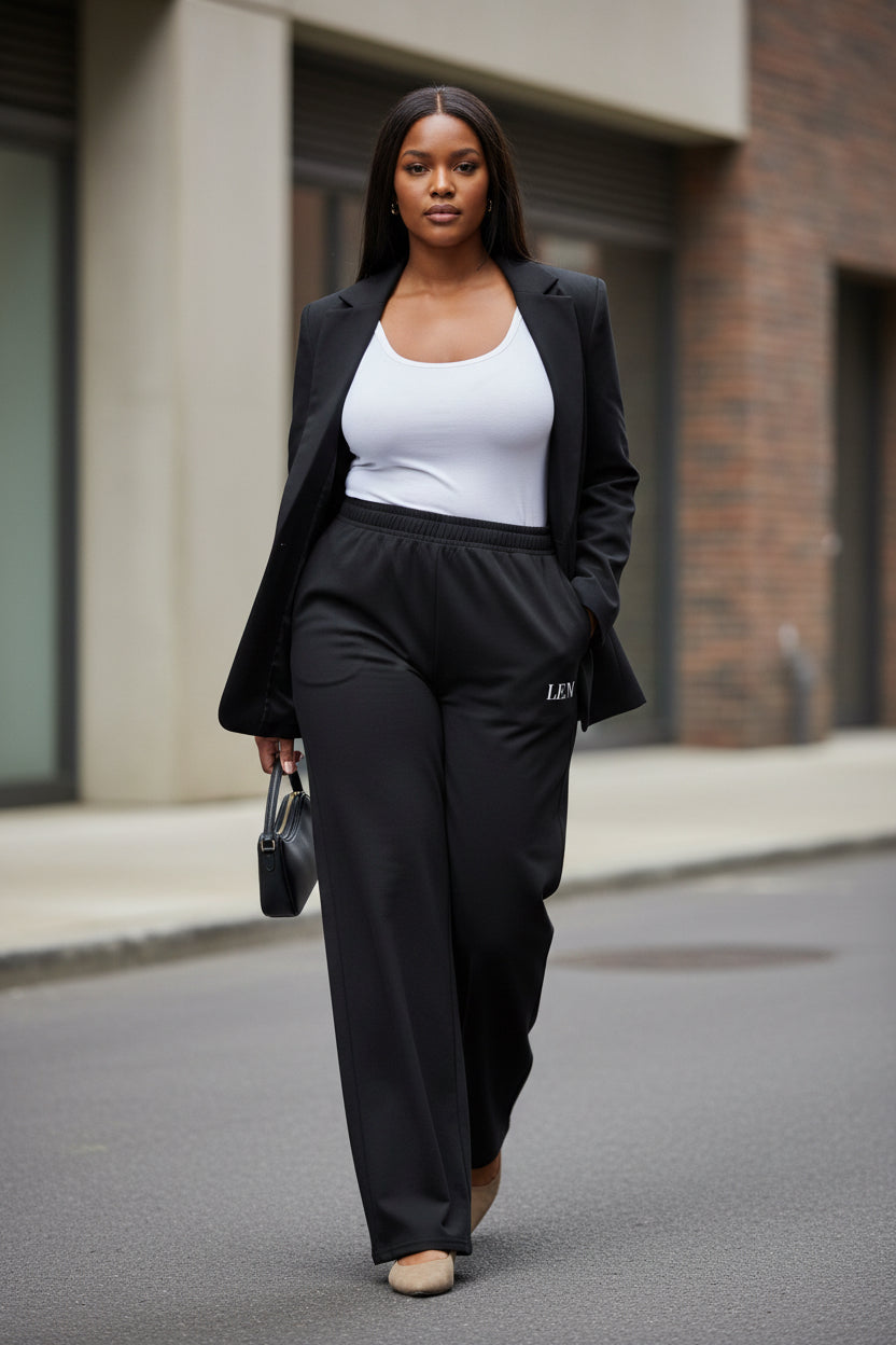 LEM Black Wide Leg Pants - Modestly Vogue 
