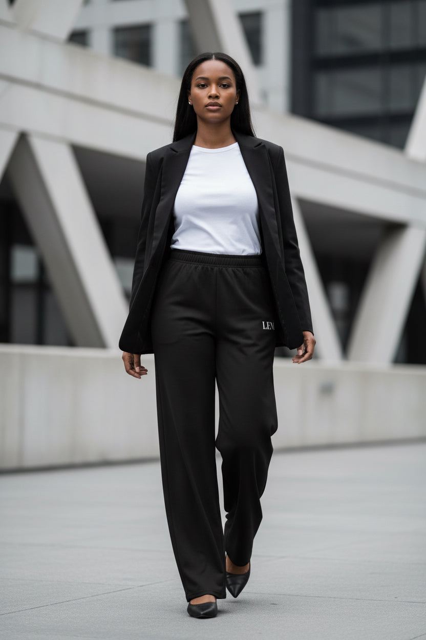 LEM Black Wide Leg Pants - Modestly Vogue 
