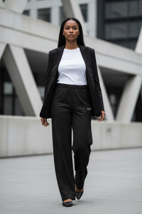 LEM Black Wide Leg Pants - Modestly Vogue 