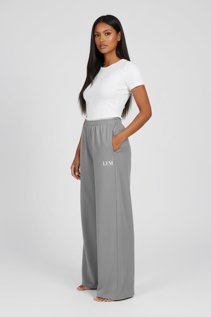 LEM Grey Wide Leg Pants - Modestly Vogue 