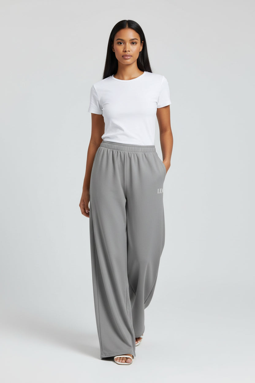 LEM Grey Wide Leg Pants - Modestly Vogue 