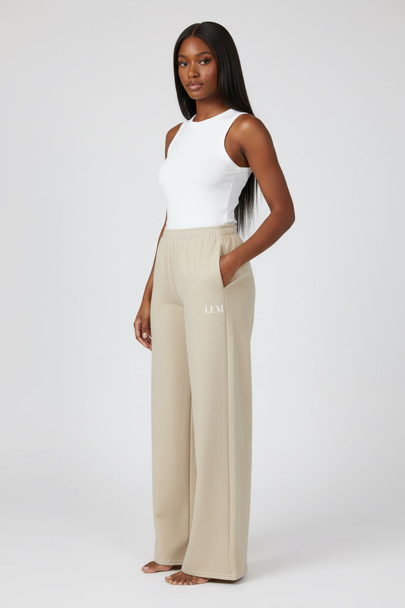 LEM Sand Wide Leg Pants - Modestly Vogue 
