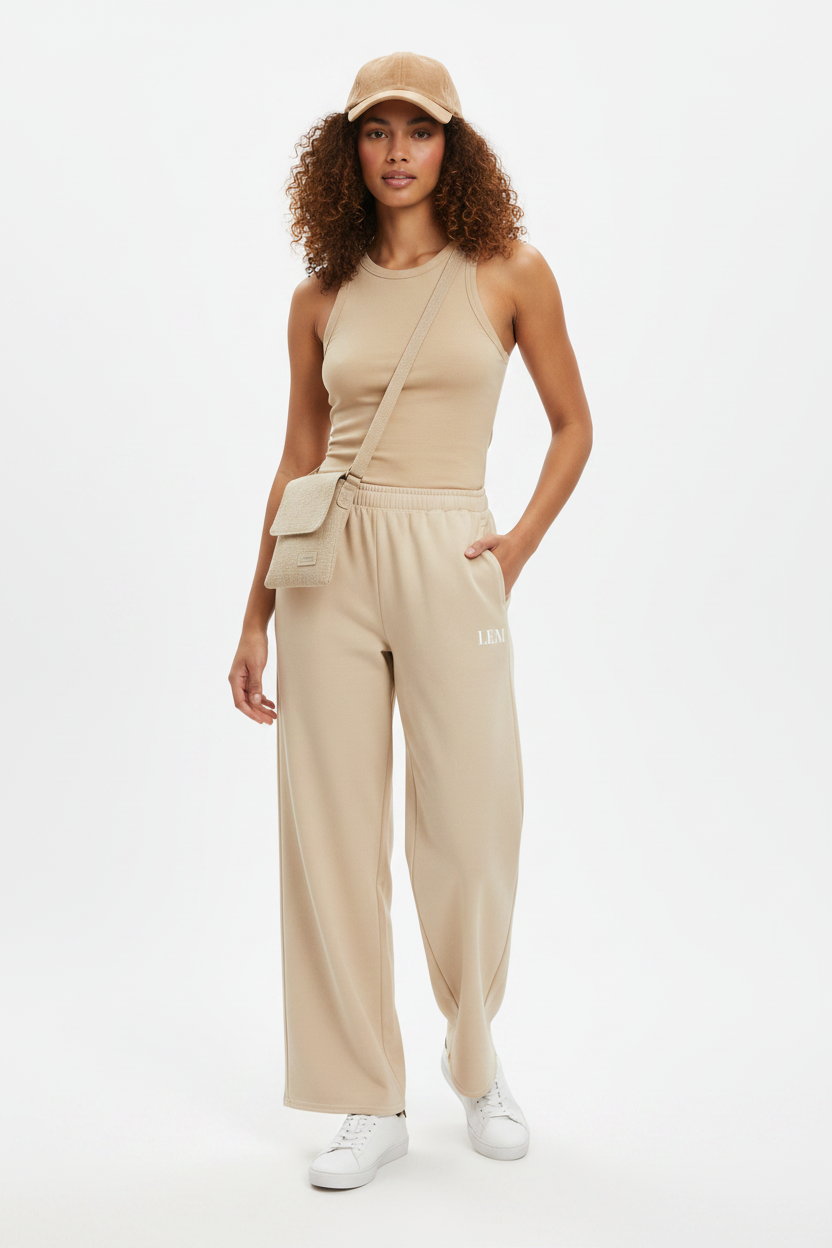 LEM Sand Wide Leg Pants - Modestly Vogue 