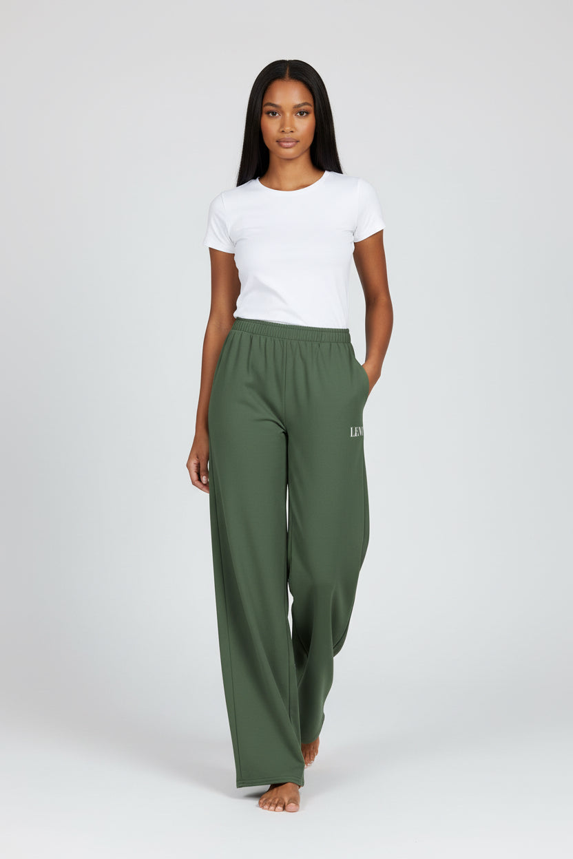 LEM Olive Wide Leg Pants - Modestly Vogue 