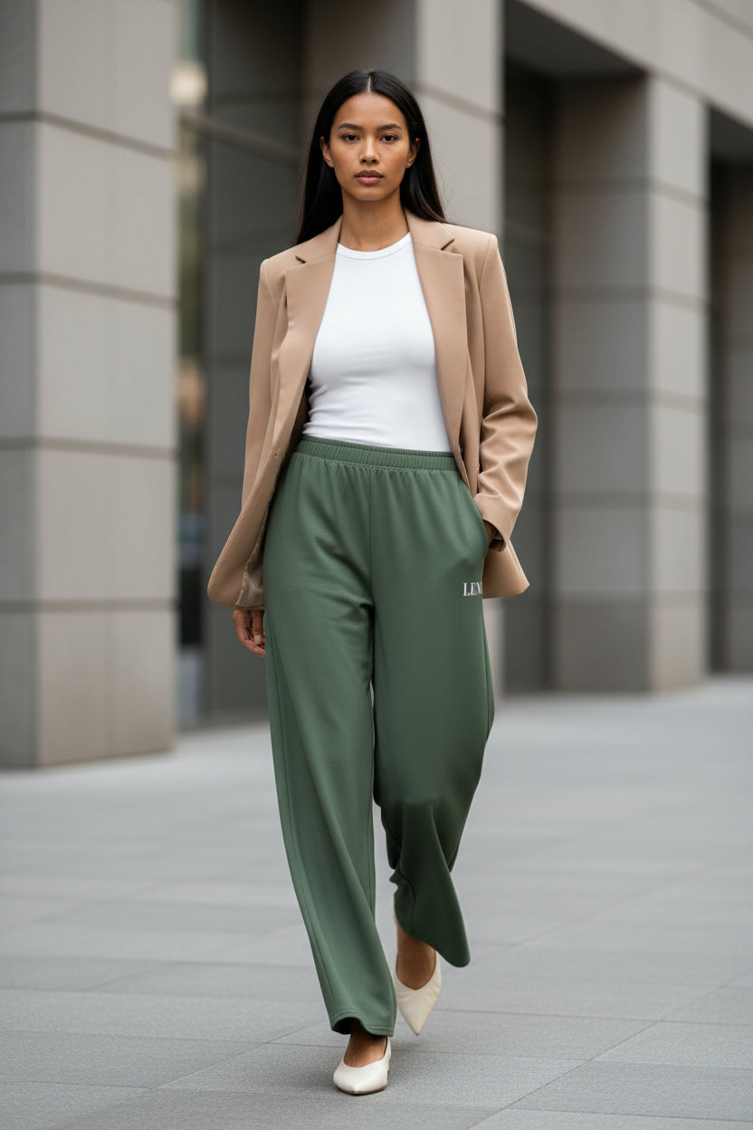 LEM Olive Wide Leg Pants - Modestly Vogue 