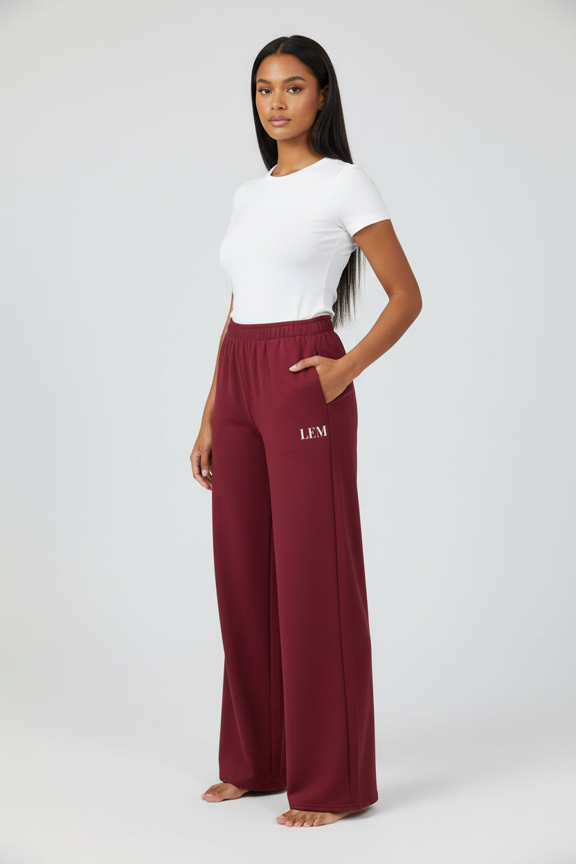 LEM Bordeaux Wide Leg Pants - Modestly Vogue 