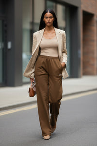 LEM Espresso Wide Leg Pants - Modestly Vogue 