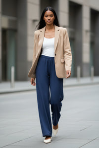 LEM Midnight Navy Wide Leg Pants - Modestly Vogue 