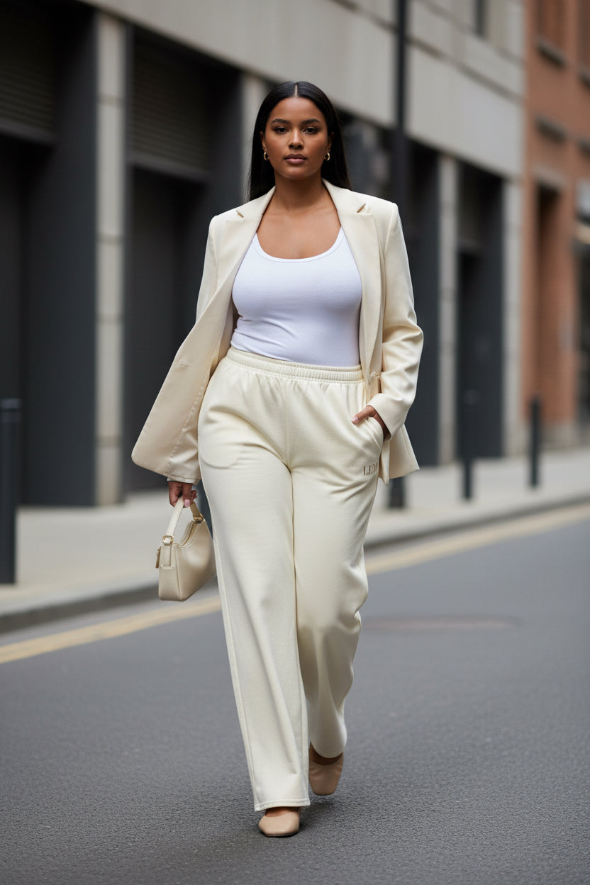 LEM Cream Wide Leg Pants - Modestly Vogue 