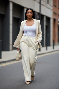 LEM Cream Wide Leg Pants - Modestly Vogue 