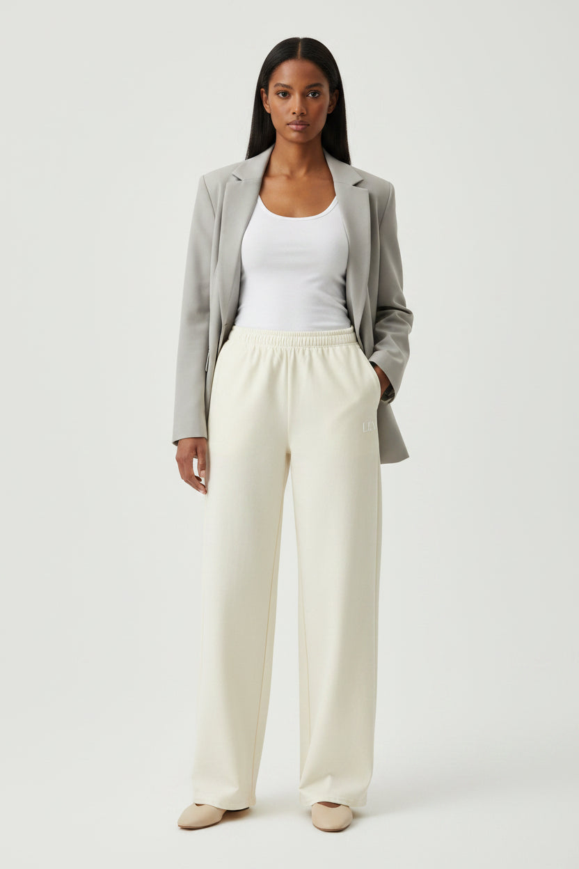 LEM Cream Wide Leg Pants - Modestly Vogue 