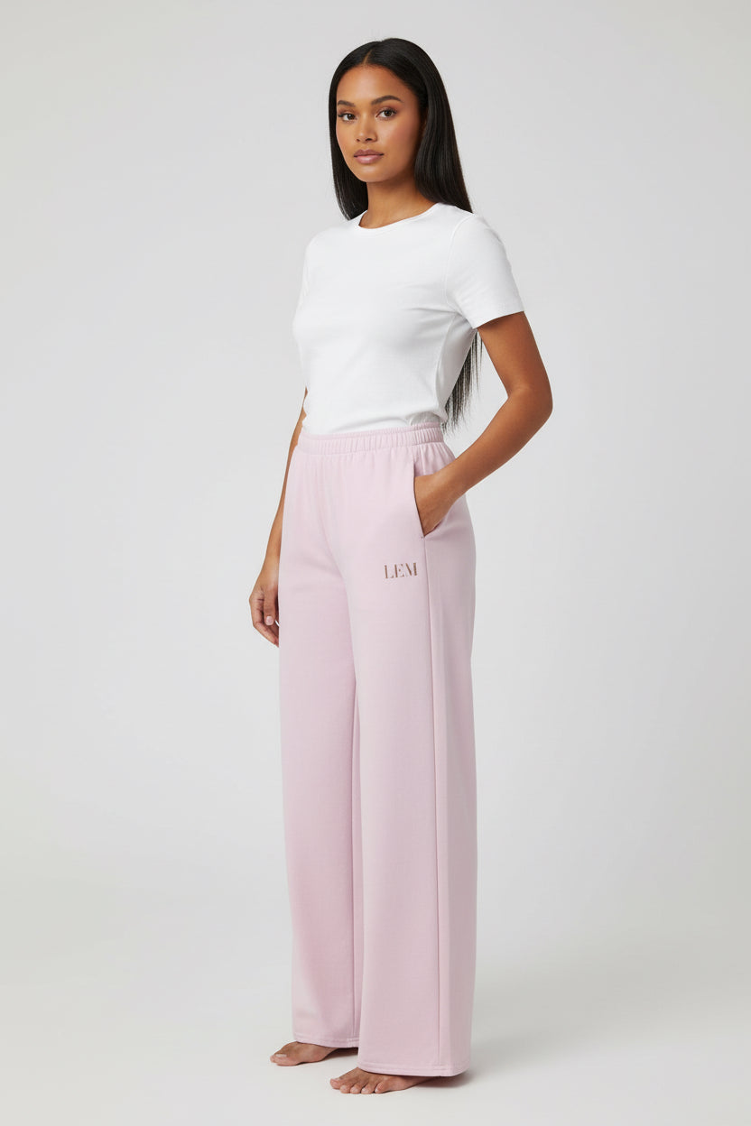 LEM Pink Lace Wide Leg Pants - Modestly Vogue 