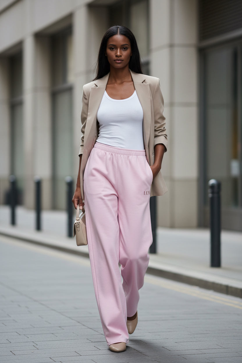LEM Pink Lace Wide Leg Pants - Modestly Vogue 