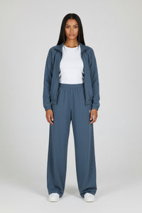 LEM Denim Color Wide Leg Pants - Modestly Vogue 
