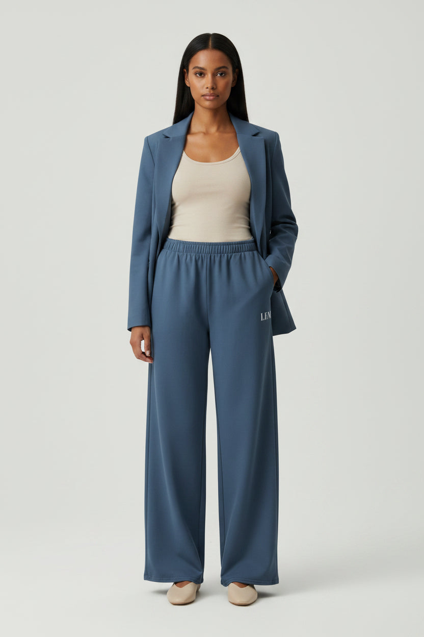 LEM Denim Color Wide Leg Pants - Modestly Vogue 