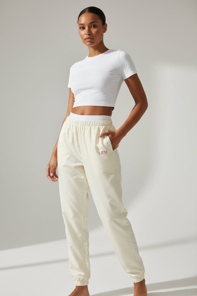 LEM Cream Core Edit track pants - Modestly Vogue 
