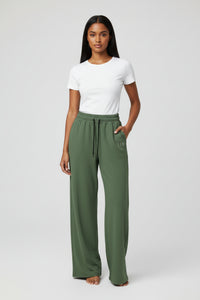 LEM Presence Olive Wide-leg joggers - Modestly Vogue 