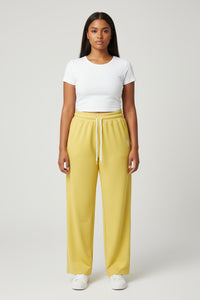 LEM Butter Yellow Wide-leg joggers - Modestly Vogue 