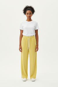 LEM Butter Yellow Wide-leg joggers - Modestly Vogue 
