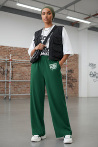 Green Unapologetic Hijabi wide-leg pants - Modestly Vogue 
